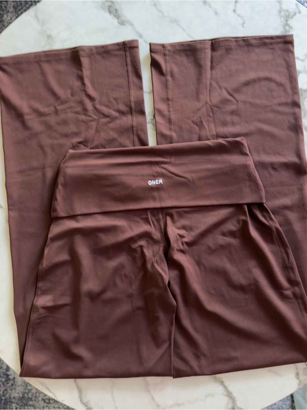 Oner Active SOFT MOTION FOLD OVER STRAIGHT LEG PANTS Espresso Brown M Regular - Picture 7 of 8